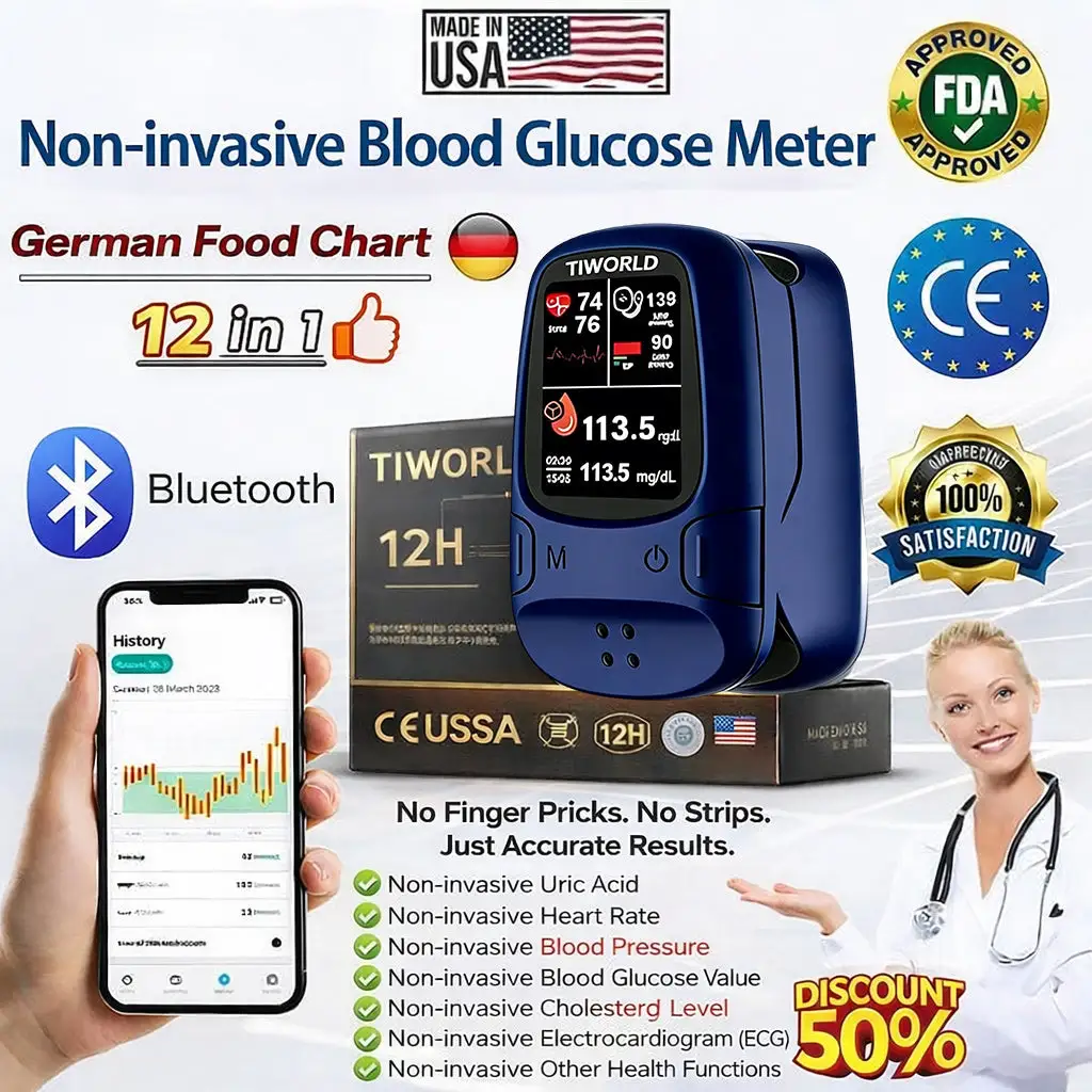 🔥Only Limited Stock Left🏆TIWORLD™ Non-Invasive Blood Glucose Monitor 5 Seconds 99% Accuracy (Mayo Clinic Recommended)