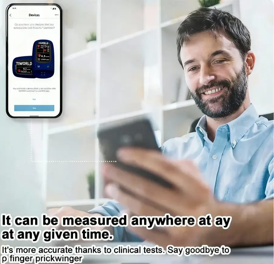 🔥Only Limited Stock Left🏆TIWORLD™ Non-Invasive Blood Glucose Monitor 5 Seconds 99% Accuracy (Mayo Clinic Recommended)