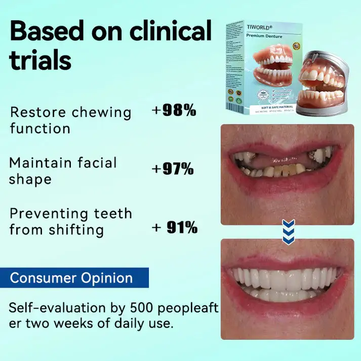 🌎Ends Today: 70% OFF!⏰Tiworld® Premium Denture🍀AdaptableFit Functional Dentures🦷Obtain American Dental Association (ADA) Certification