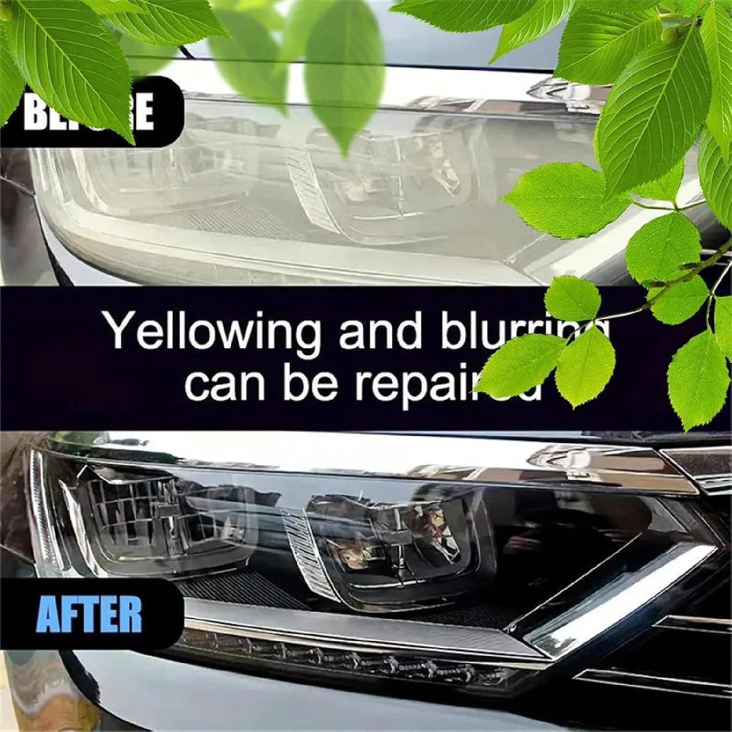 Tiworld Automotive Headlamp Restoration Fluid, oxidized and yellowed automotive headlamps, blurring enhanced crystalline coating refurbisher