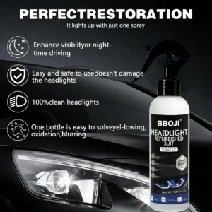 Tiworld Automotive Headlamp Restoration Fluid, oxidized and yellowed automotive headlamps, blurring enhanced crystalline coating refurbisher