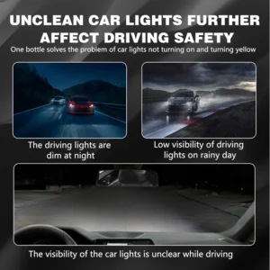 Tiworld Automotive Headlamp Restoration Fluid, oxidized and yellowed automotive headlamps, blurring enhanced crystalline coating refurbisher