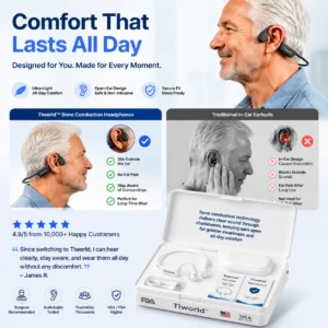 🔥 Final 2 Hours : Only Limited Stock Left🏆𝗧𝗶𝘄𝗼𝗿𝗹𝗱™ Bone Conduction Smart Hearing Headphones （Mayo Clinic Recommended）