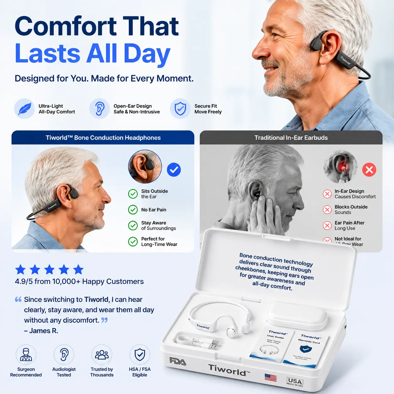 🔥 Final 2 Hours : Only Limited Stock Left🏆𝗧𝗶𝘄𝗼𝗿𝗹𝗱™ Bone Conduction Smart Hearing Headphones (Mayo Clinic Recommended)