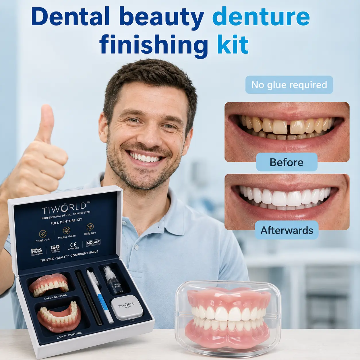 💖 🦷 TIWORLD™ Custom-Fit Dentures ⏰ ENDS TODAY 70% OFF | Smile with Confidence