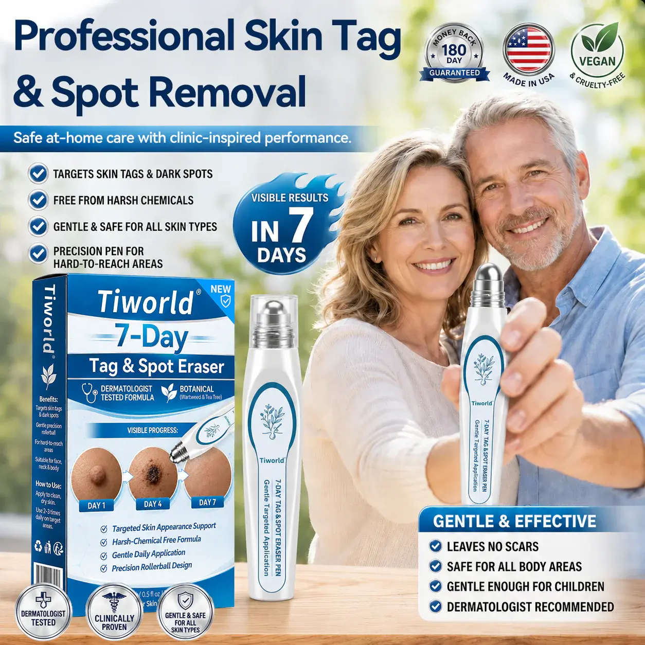 FDA Registered Facility | Tiworld® 7-Day Skin Tag & Spot Eraser Painle
– camelleshop